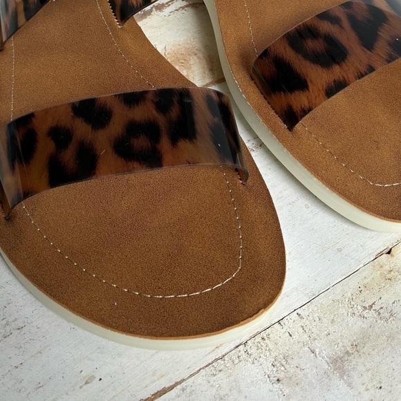 STEVE MADDEN leopard print slide sandals 9.5 chic cute summer animal print EUC - Picture 5 of 15